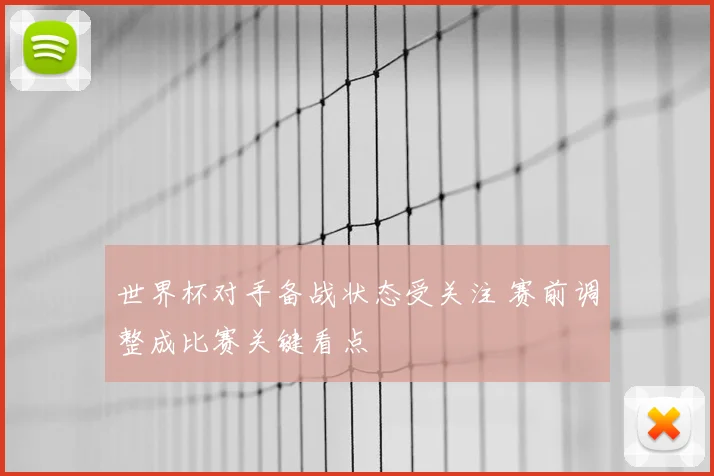 世界杯对手备战状态受关注 赛前调整成比赛关键看点